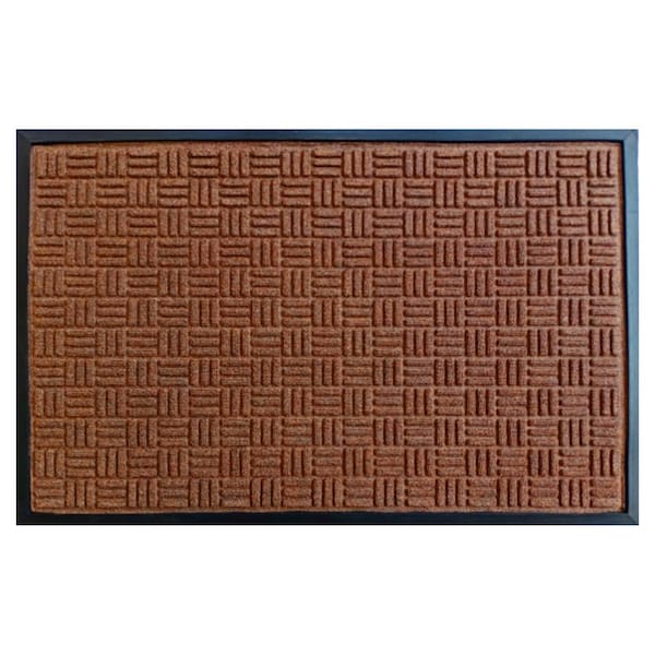 Rhino Mats Crosshatch Entrance Mat, Polypropylene/Rubber, 3/8" in Thick, Brown, 4 ft W x 6 ft L CROSS-4872BR - main